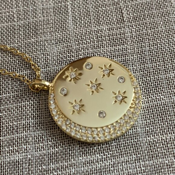 Gold Plated Silver and CZ Necklace - Picture 3 of 5